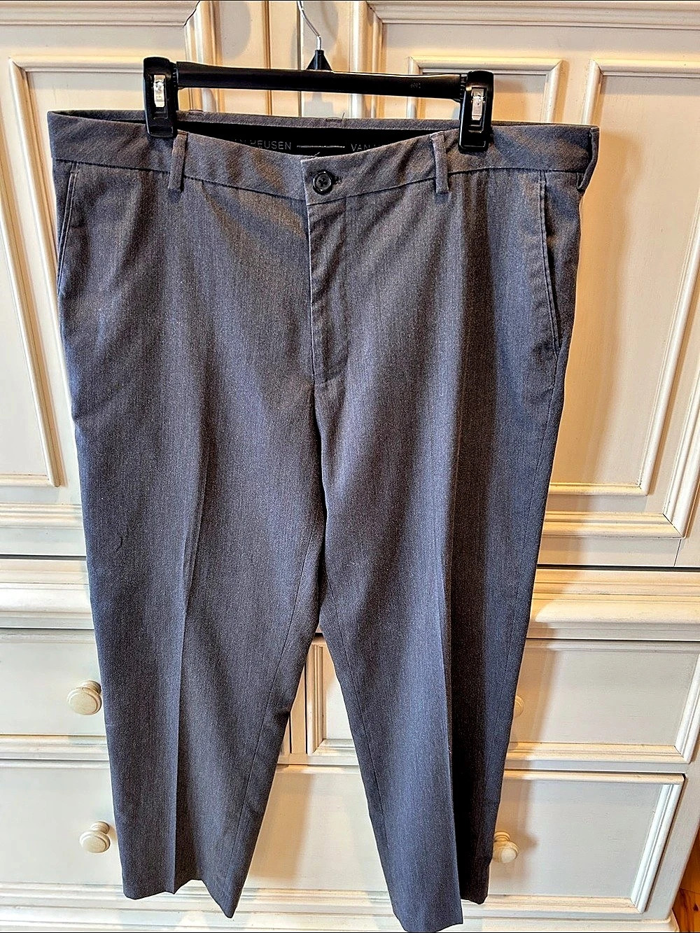 Van Heusen Straight Fit Dress Pants Gray Waist 36x30